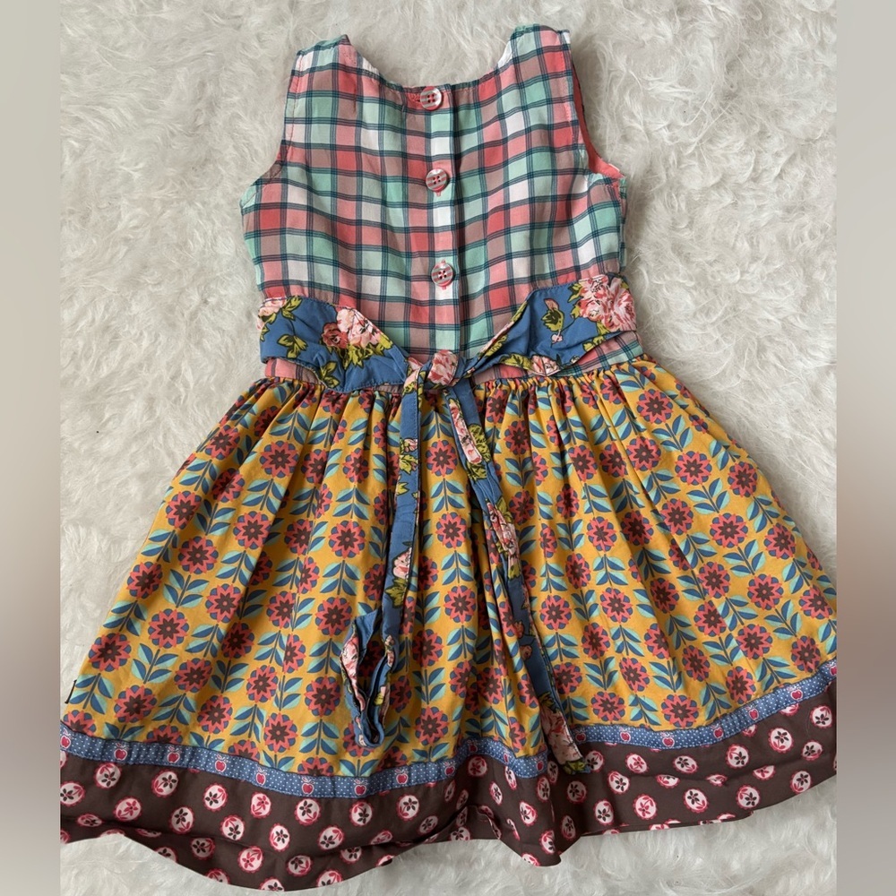 Matilda Jane Boho Multicolor Floral & Plaid Sundress - Picture 4 of 4